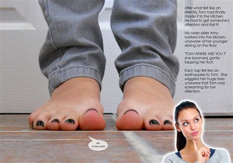 Your mom was reclining on the couch with her feet up on the table and you simply stuck to her hot, sweaty foot. . Giantess mom feet